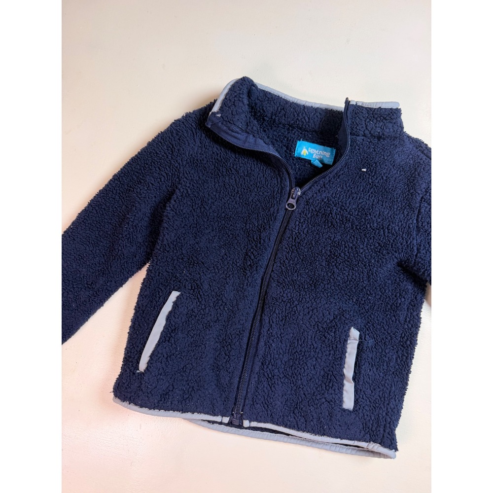 Lightning Bug Fleece Kids 2T Navy Blue Excellent Sherpa Full Zip Mock Neck